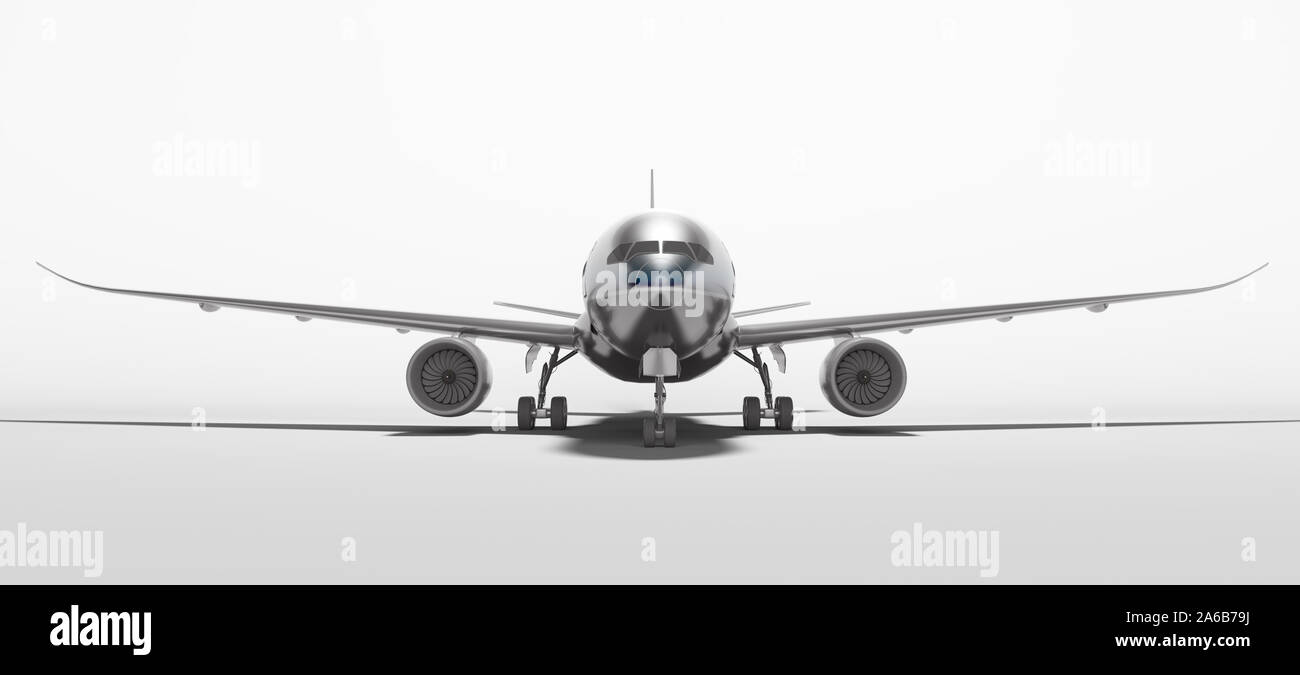 White aviation isolated 3d render plane on white background with shadow ...
