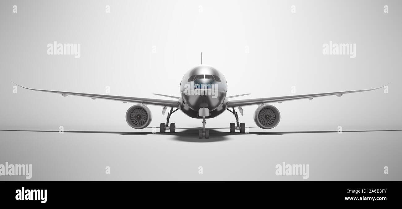 White aviation isolated 3d render plane on gray background with shadow ...