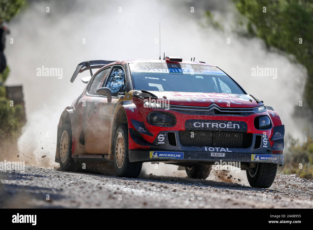 Salou, Catalonia, Spain. 25th Oct, 2019. World Rally Championship, Spain  Rally, Gandesa 2 stage; CITROEN TOTAL WRT driver Esapekka LAPPI and  co-driver Janne FERM in their CITROEN C3 WRC - Editorial Use