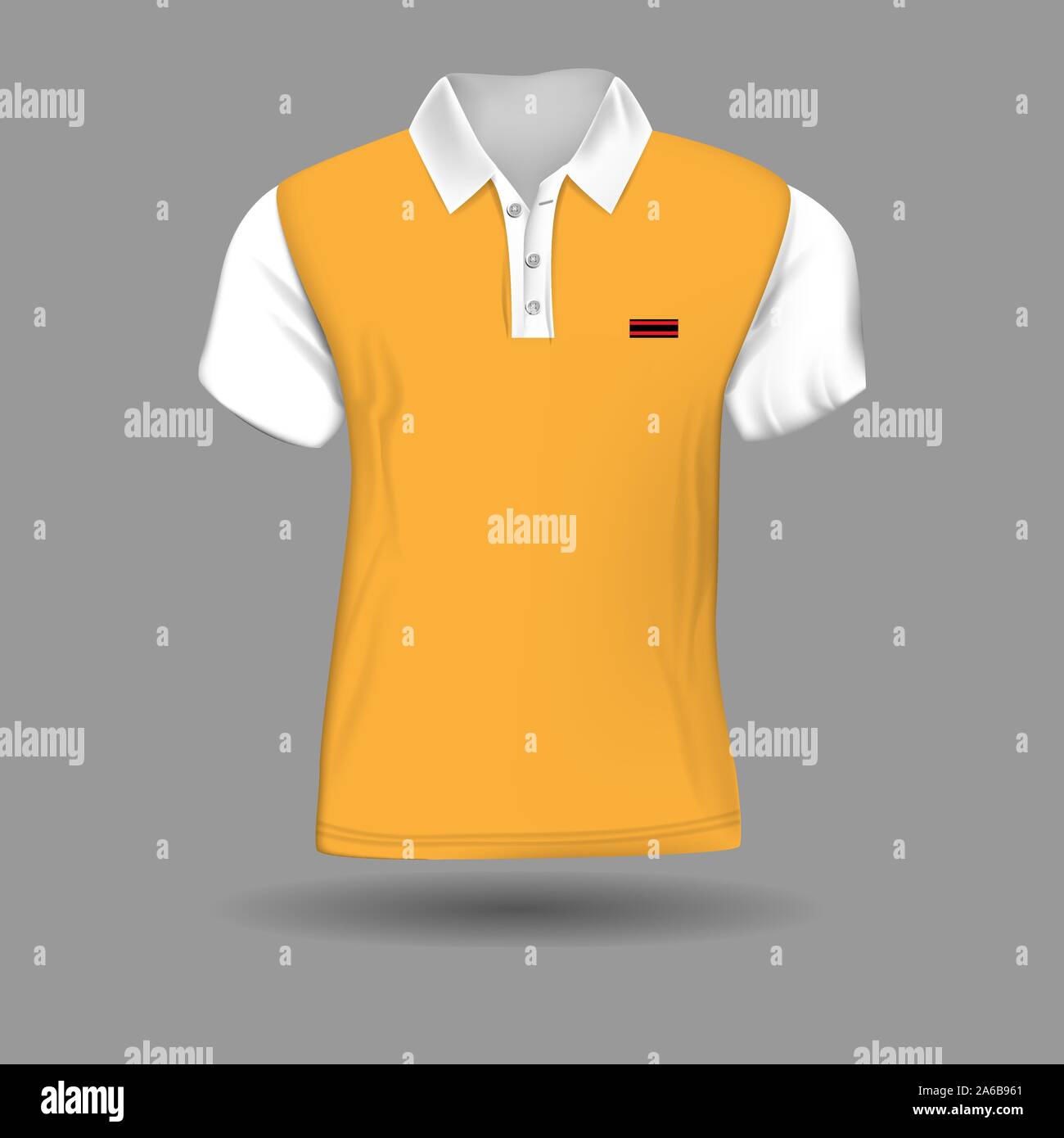 Two color High detailed realistic polo t-shirt for your design. White and  orange color. Vector illustration Stock Vector Image & Art - Alamy