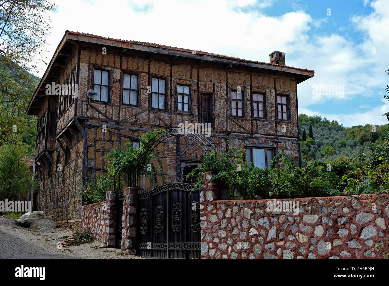 An example of Ottoman architecture in Bursa is the old house in the village of Gürle Stock Photo