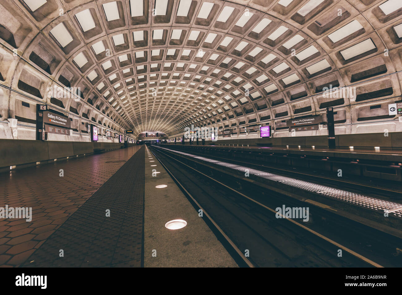Metro station with huge vault in Washington Stock Photo