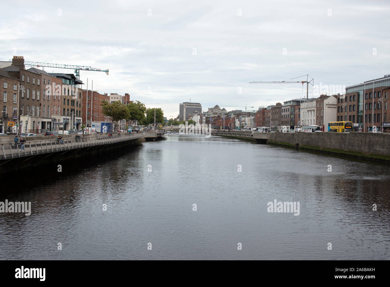 One of the many bridges over the River Liffey in central Dublin ...
