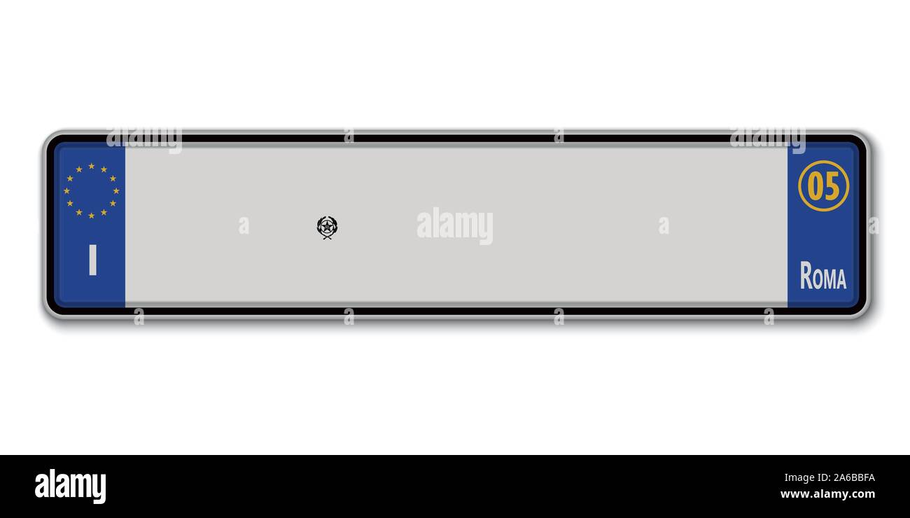 Car number plate. Vehicle registration license of Italy Stock Vector Image & Art Alamy