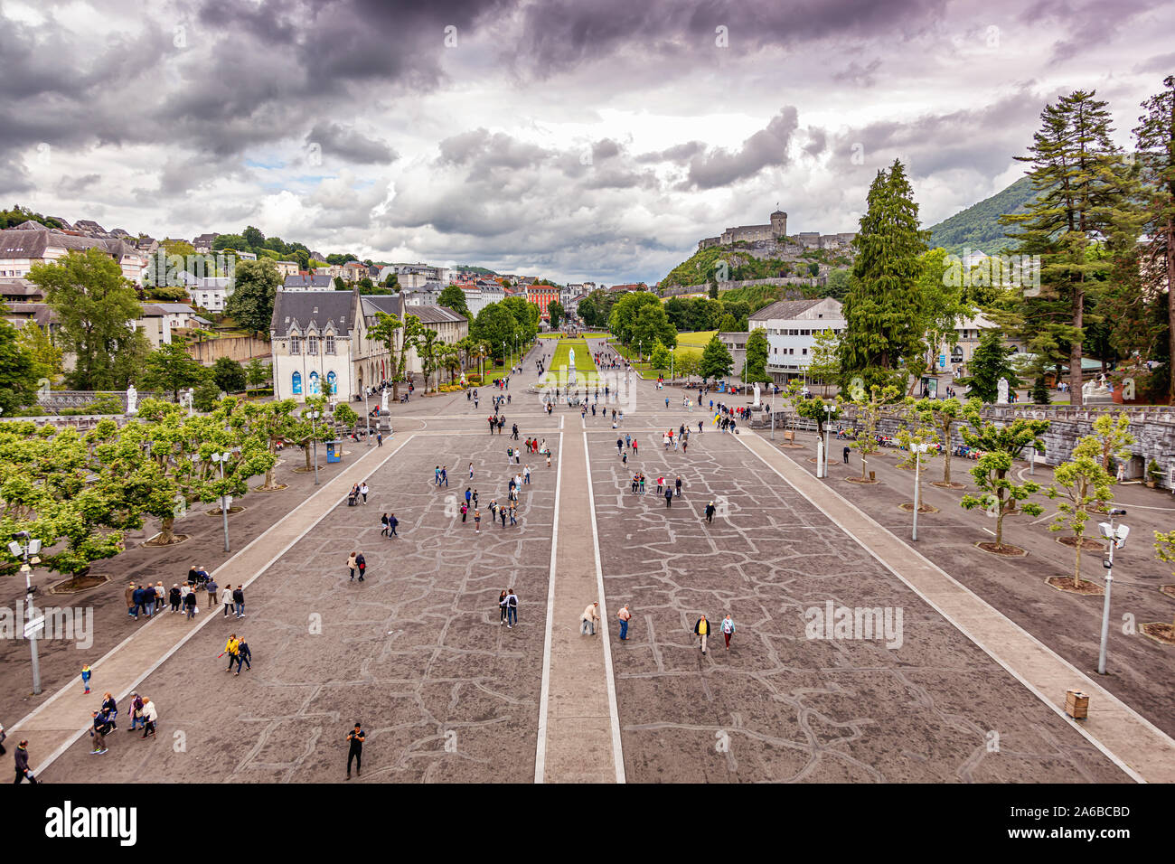 LOURDES - JUNE 15, 2019: Place of pilgrimage Lourdes in southern France Stock Photo
