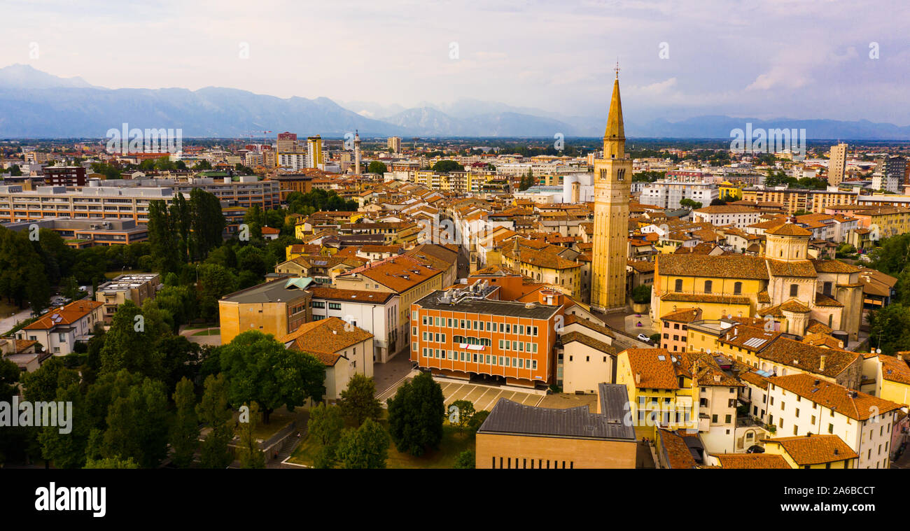 Picturesque top view of city Pordenone. Italy Stock Photo
