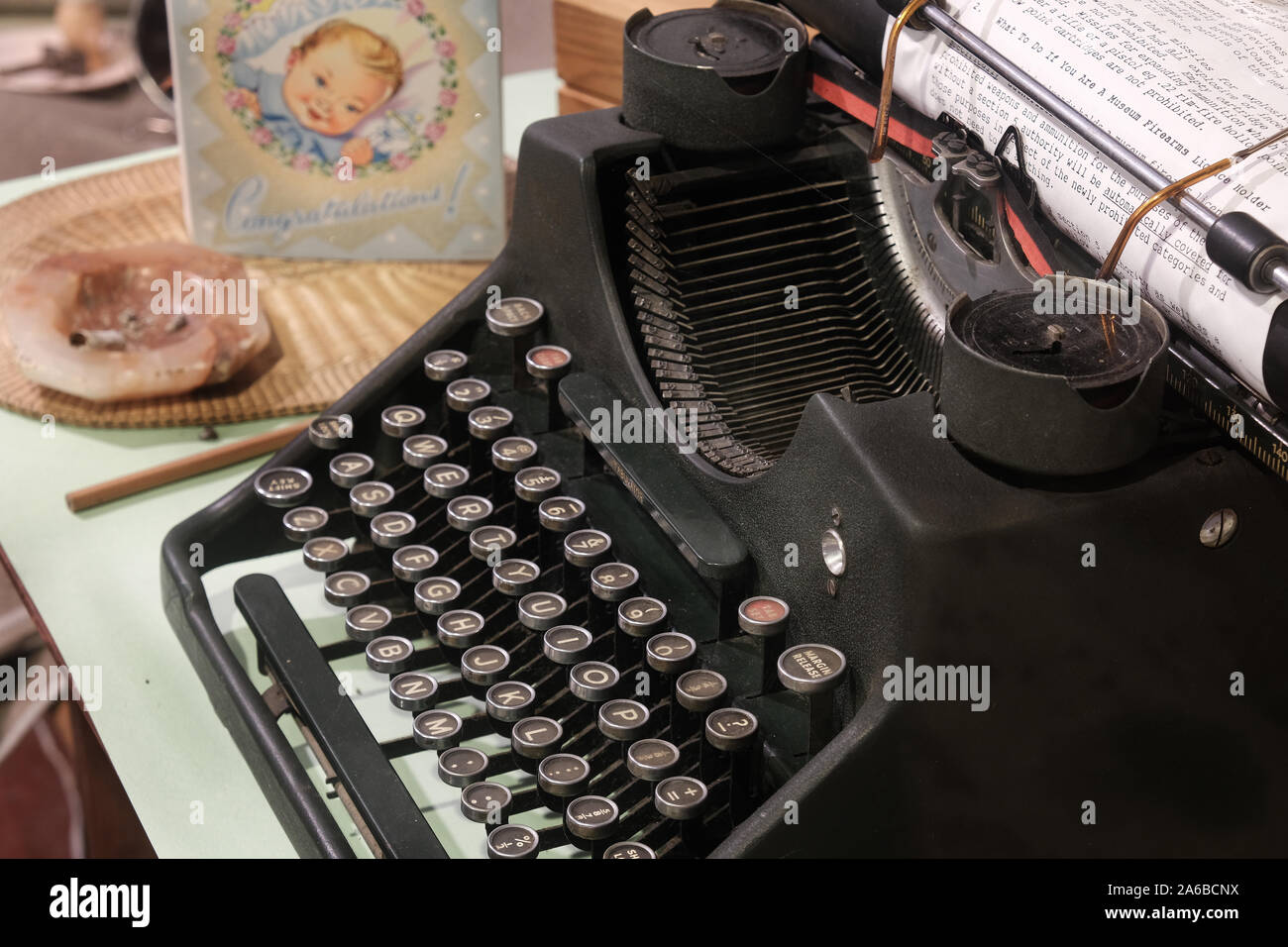 Equipment display as might have been in use in a small engineering office in the second world war. Stock Photo