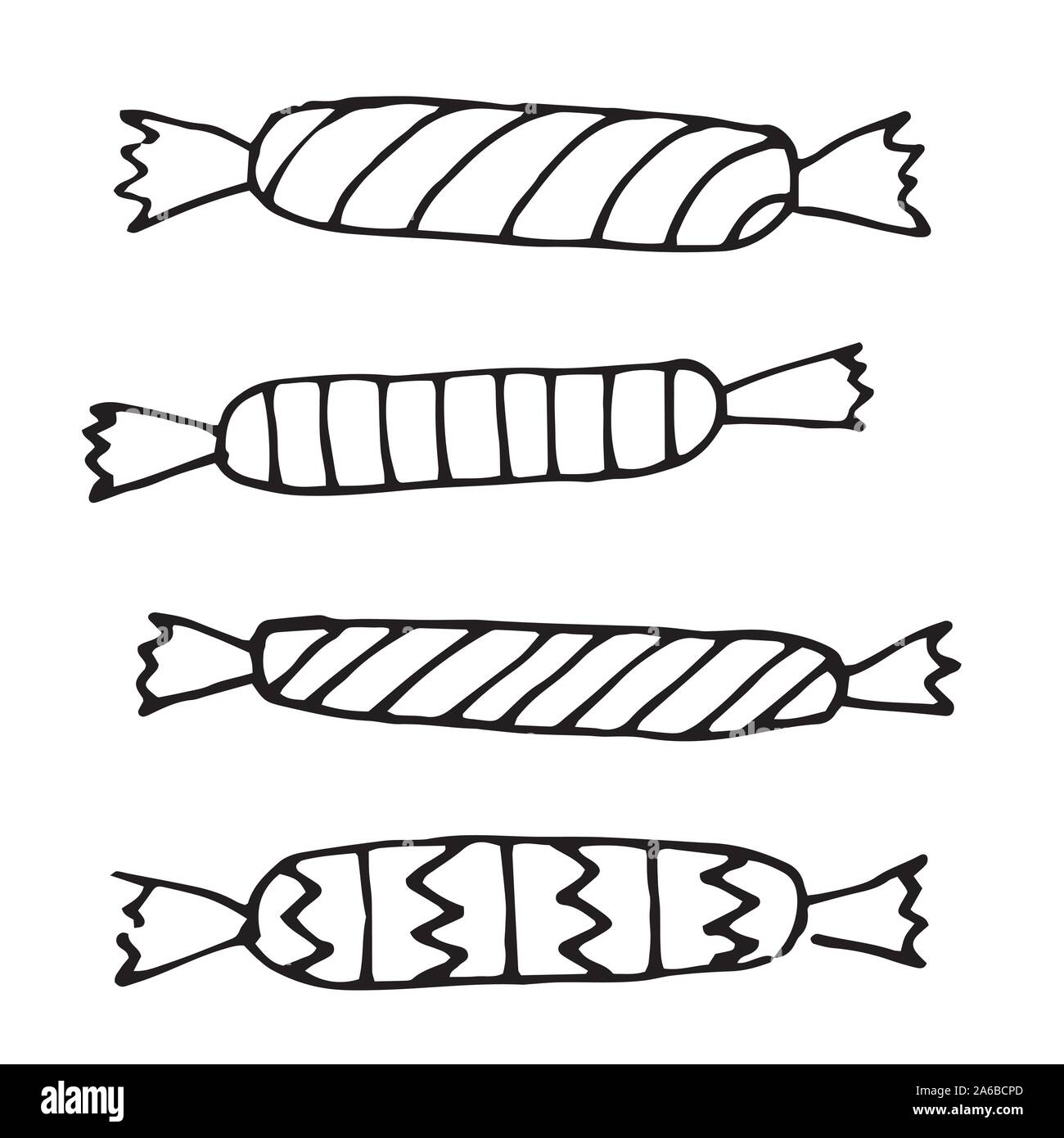 Sweet candy doodle drawing line art vector Stock Vector Image & Art Alamy