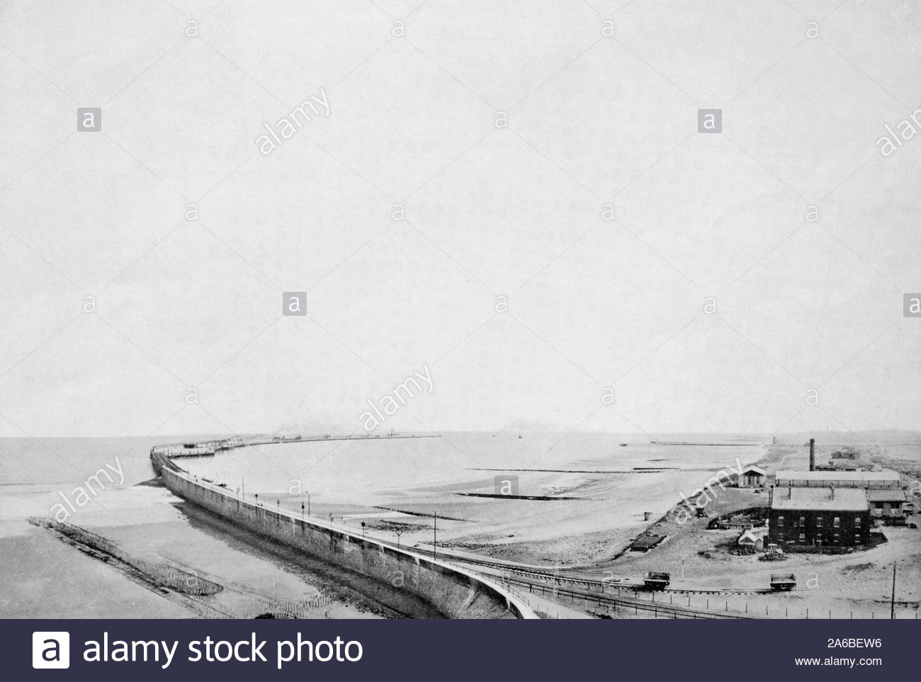 WW1 Zeebrugge Belgium after bombardment from British ships, vintage photograph from 1914 Stock Photo