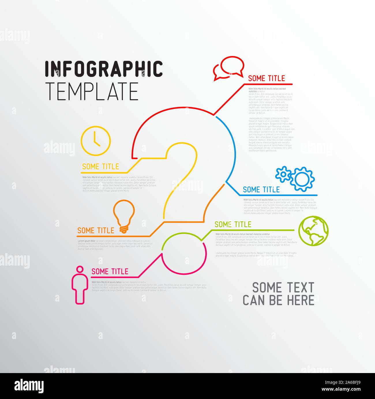 Vector Question Mark Infographic report template made from lines and ...