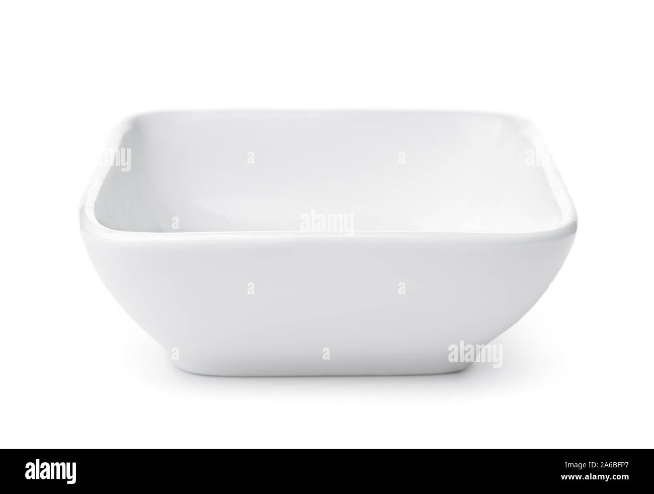 Top view of empty small square bowl isolated on white isolated on white Stock Photo