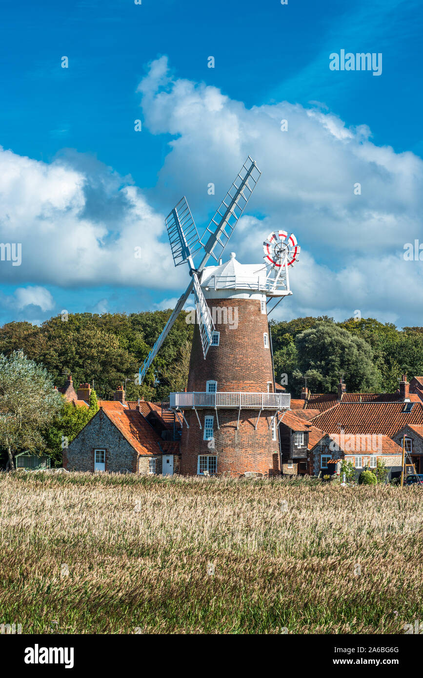 Restored 18th century windmill at Cley next the Sea Norfolk East Anglia England UK GB Stock Photo