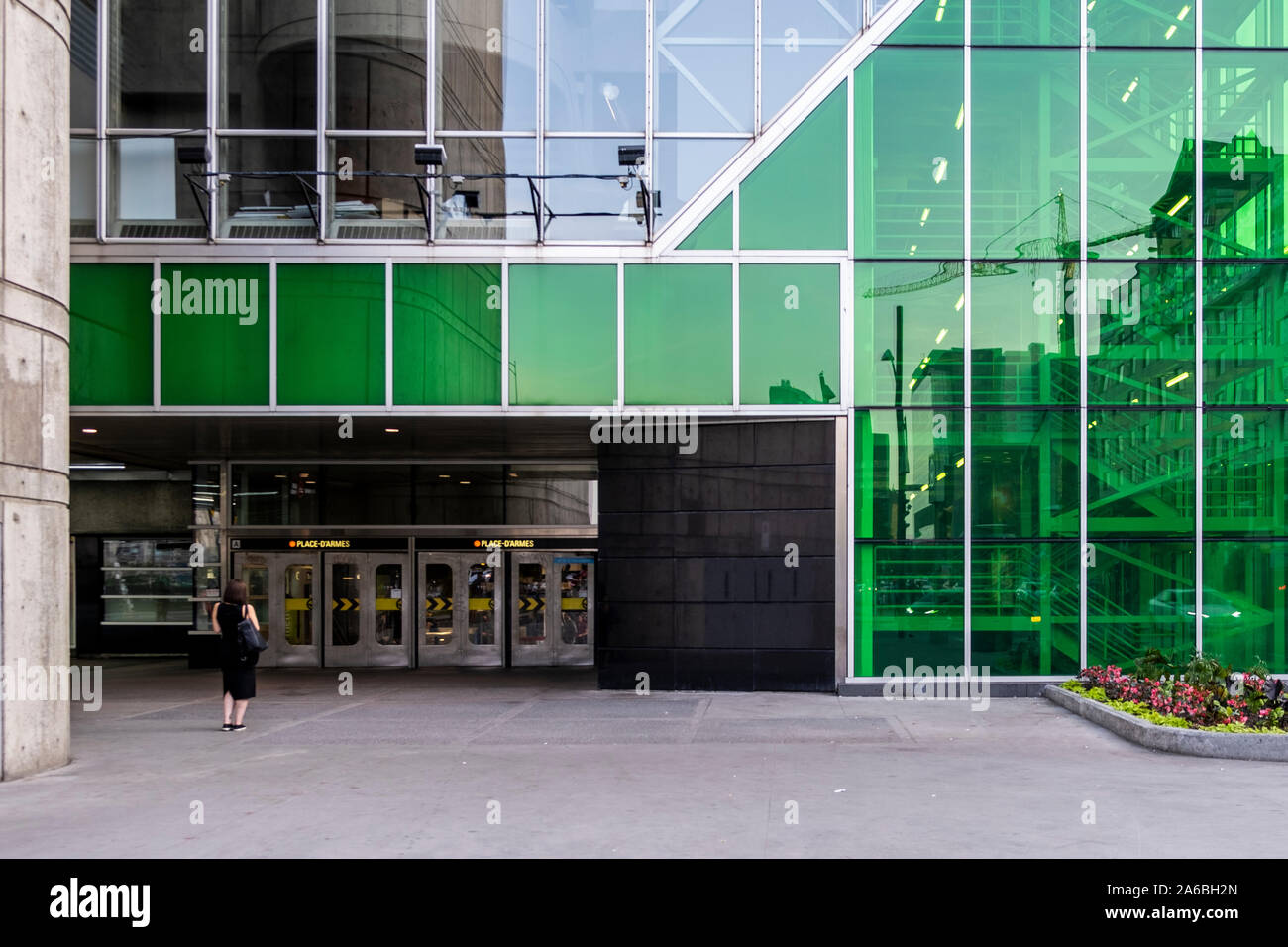 Montreal convetion Center and Place d'Armes metro entrance Stock Photo ...
