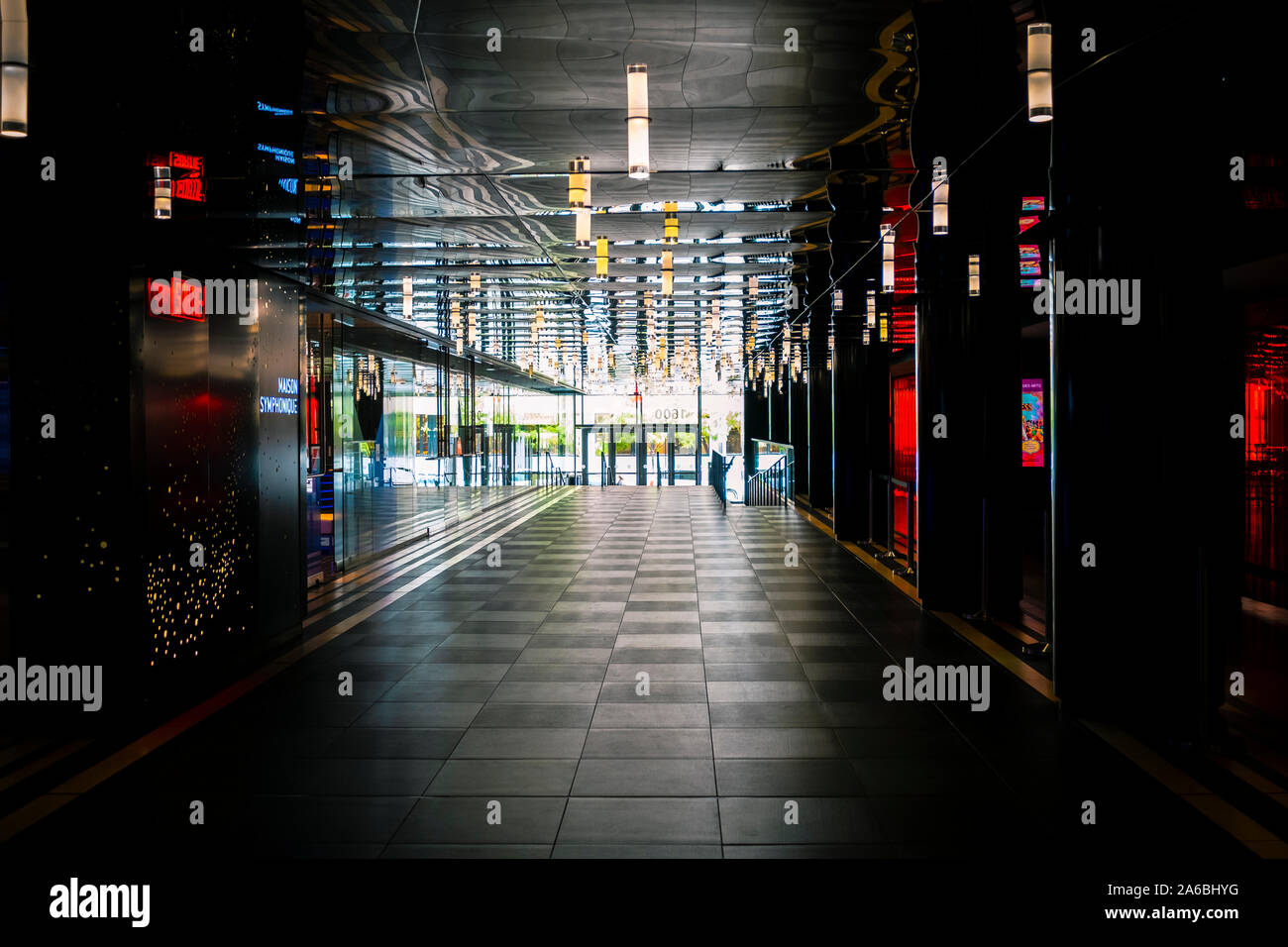 Place des Arts - arts center in Montreal, largest cultural and artistic complex in Canada Stock Photo