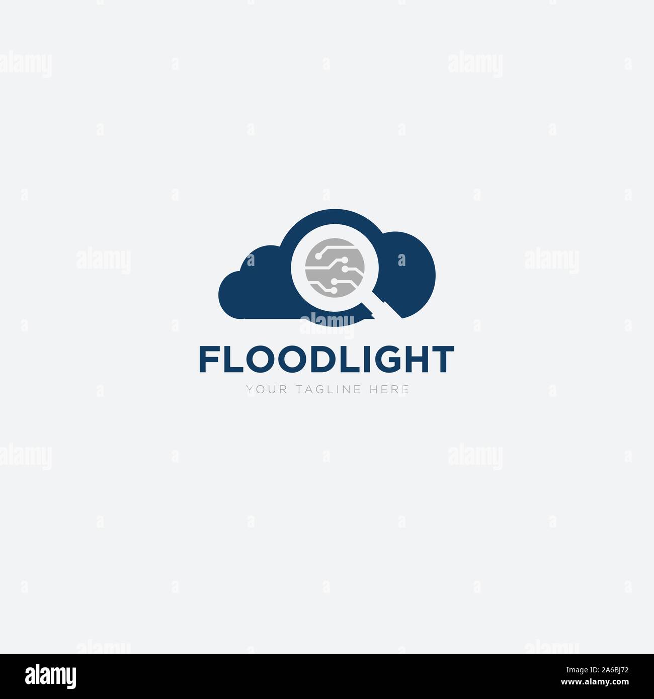 flood light logo search system modern cloud Stock Vector
