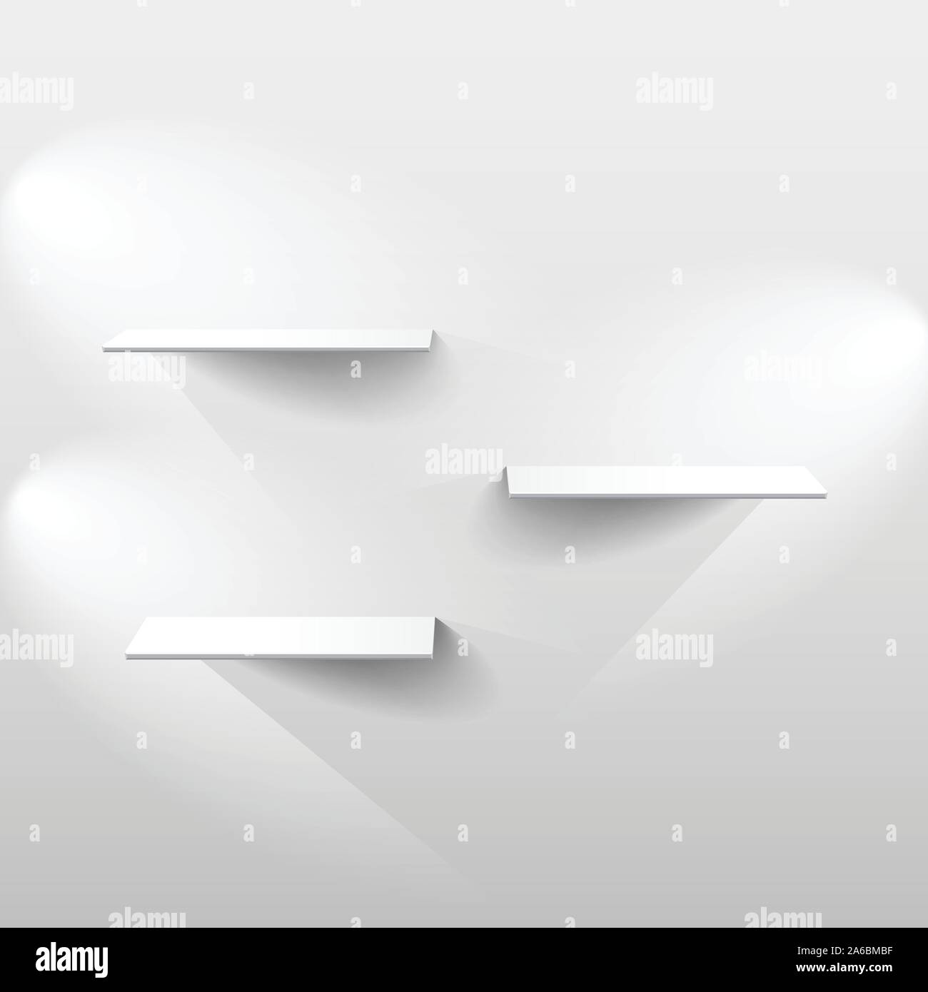 Three shelves with shadow in empty white room Stock Vector Image & Art ...