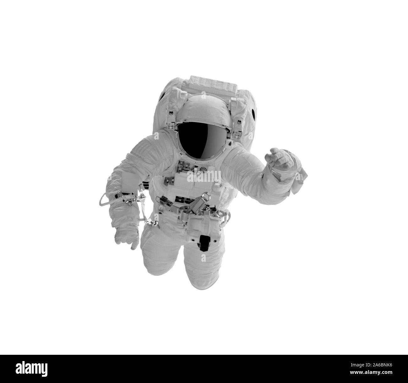 Astronaft in a spacesuit isolated on white. Stock Photo