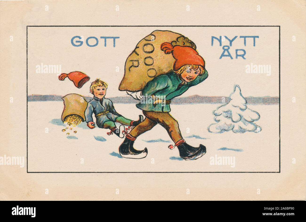 Vintage postal card printed in Sweden circa1924 for Merry Christmas and ...