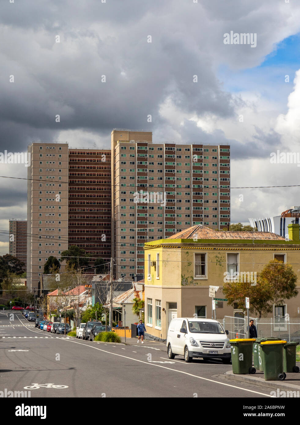 High rise high density public housing residential towers in Collingwood Melbourne Victoria