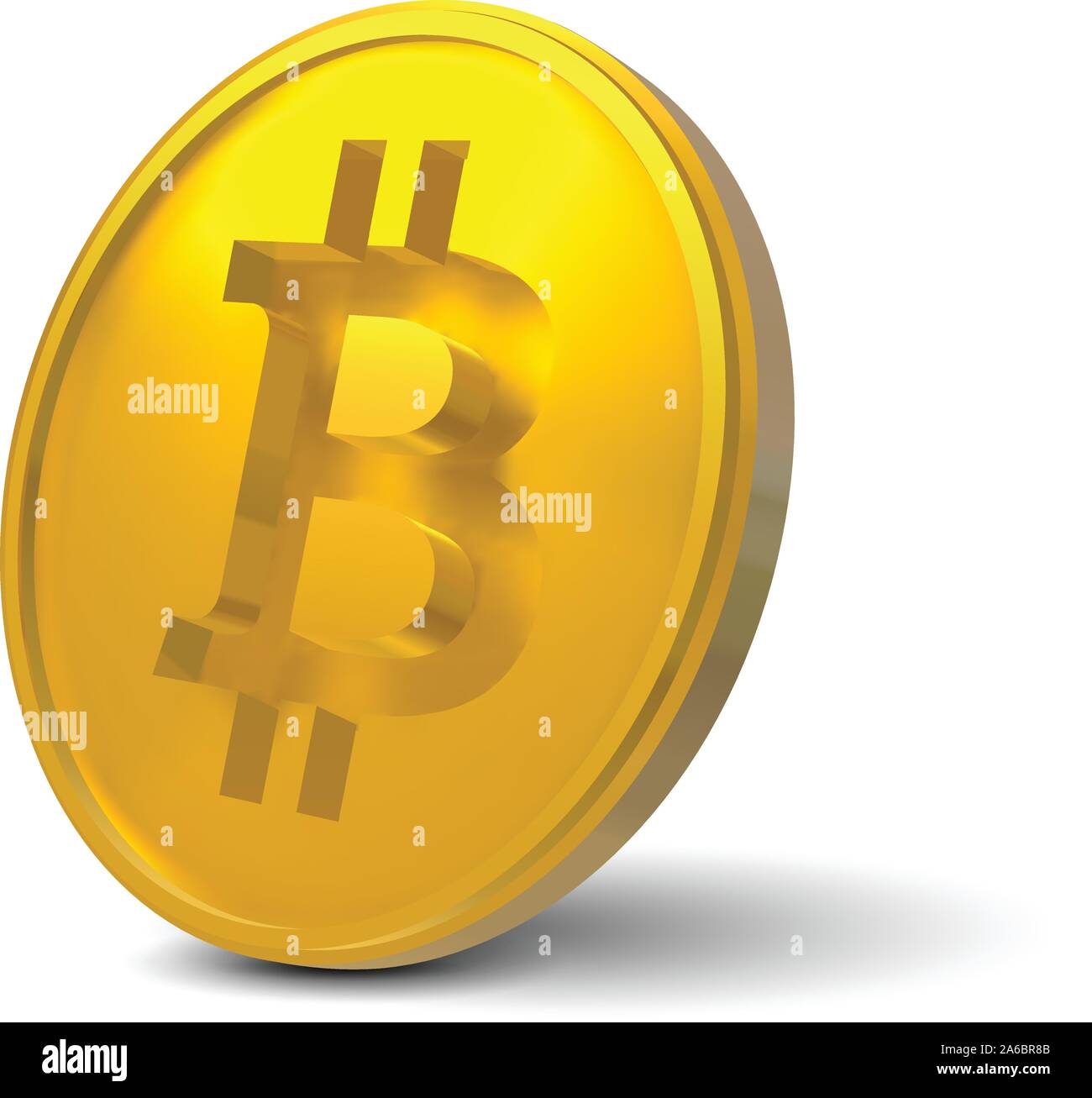 Bitcoin golden coin representing blockchain technology for virtual ...