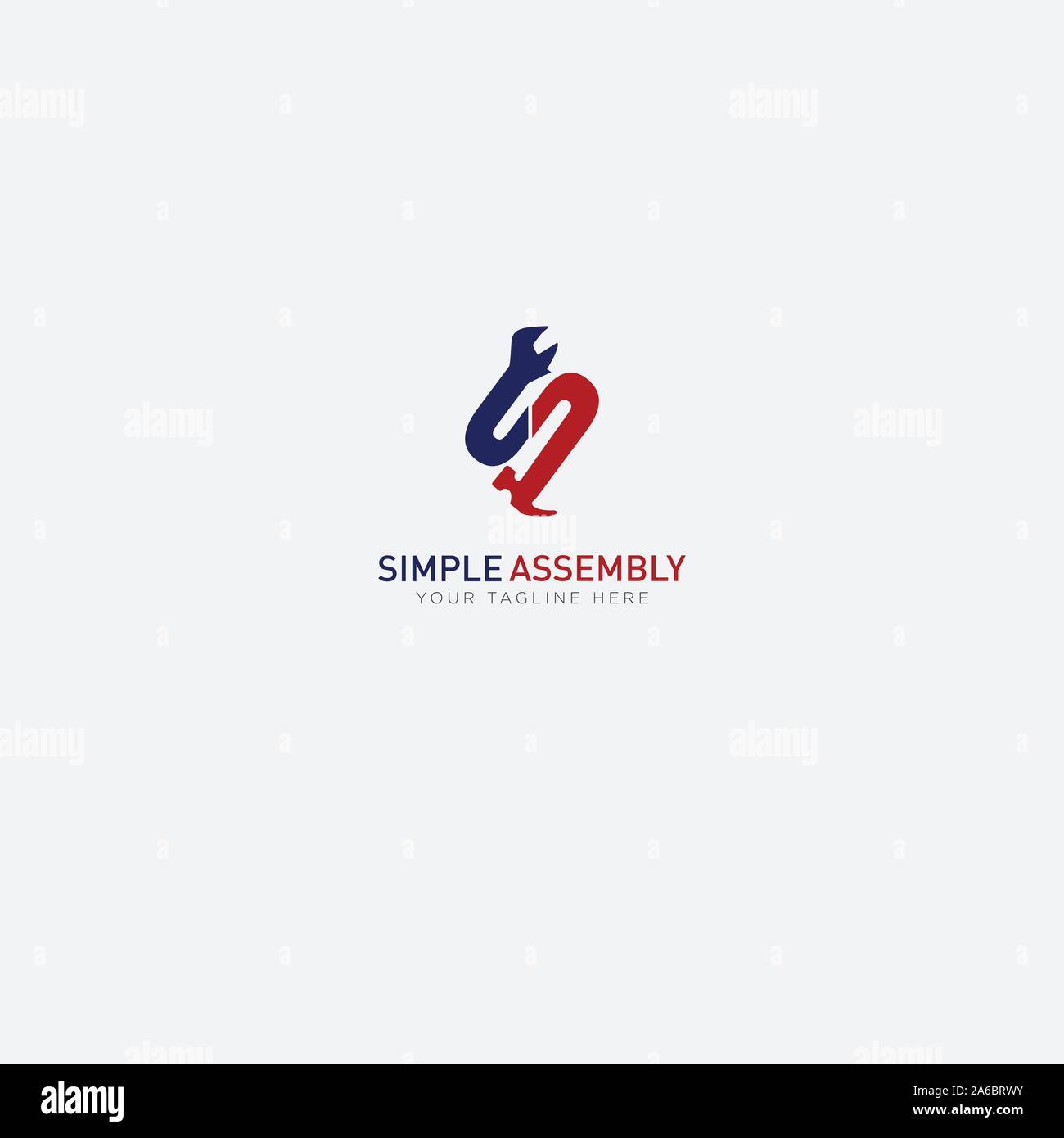 Simple assembly with equipment and like letter S Stock Vector