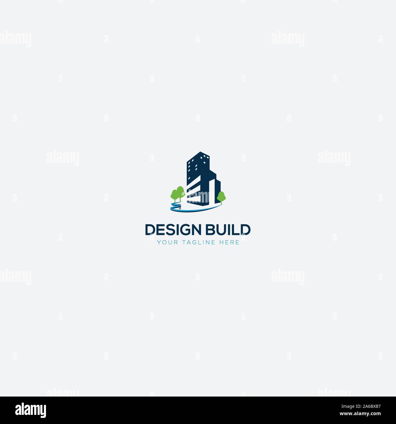 building and swimming pool constructions logo Stock Vector