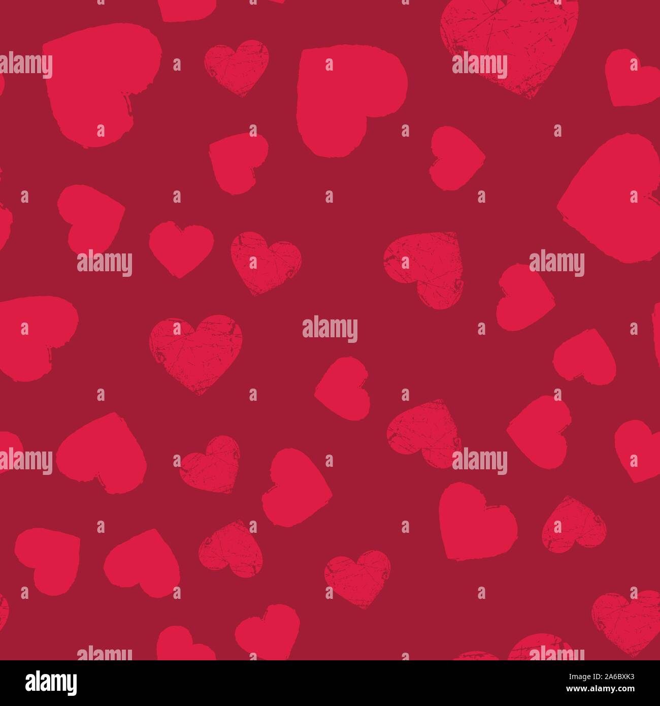 Valentines Day seamless pattern with red hearts sprayed for background ...