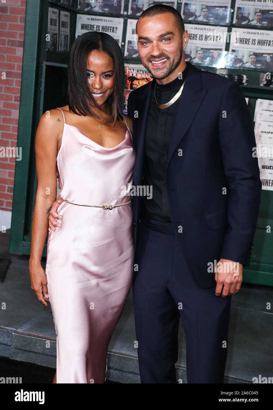 Hollywood, USA. 24th Oct, 2019. HOLLYWOOD, LOS ANGELES, CALIFORNIA, USA - OCTOBER 24: Taylour Paige and actor Jesse Williams arrive at the Los Angeles Premiere Of Netflix's 'The Irishman' held at TCL Chinese Theatre IMAX on October 24, 2019 in Hollywood, Los Angeles, California, USA. (Photo by Xavier Collin/Image Press Agency) Credit: Image Press Agency/Alamy Live News Stock Photo