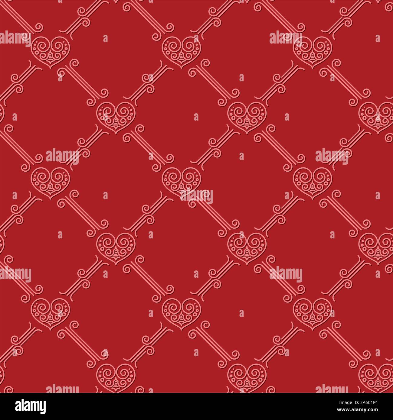 Ornamental seamless pattern with hearts Stock Vector Image & Art - Alamy