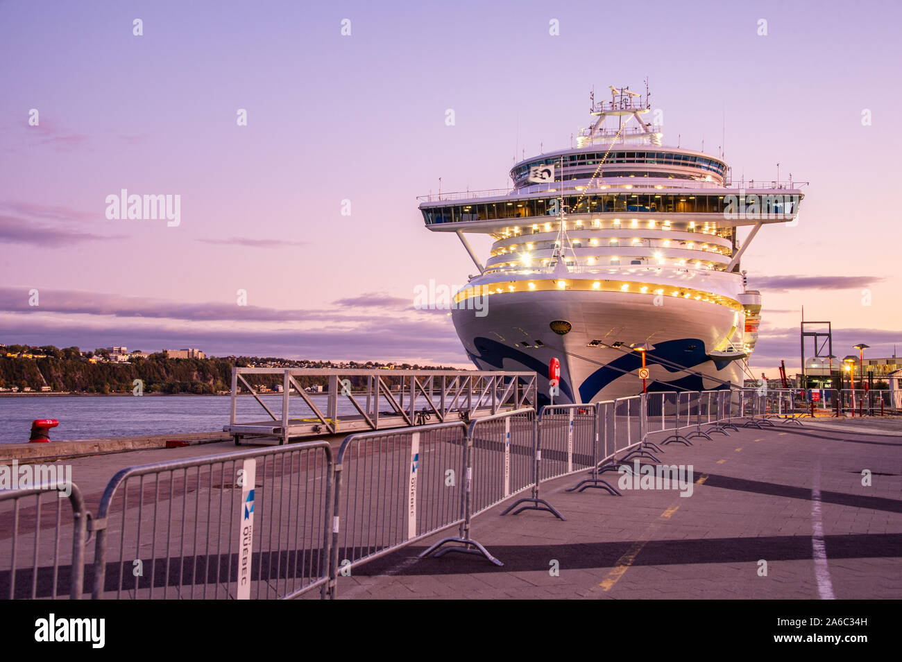 Quebec City, Canada 4 October 2019 Caribbean Princess Cruise Ship docked at the Quebec Cruise