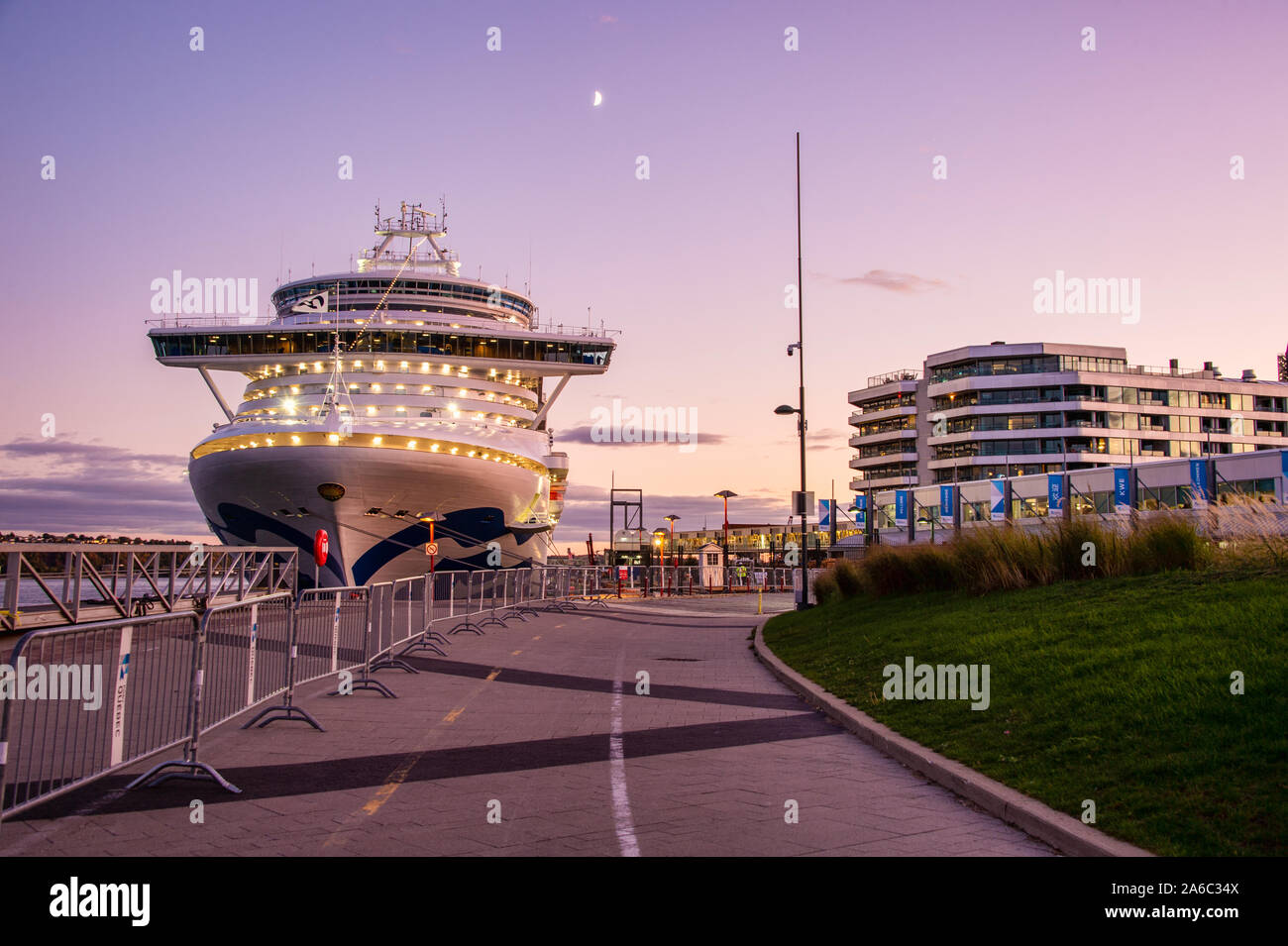 Quebec City, Canada 4 October 2019 Caribbean Princess Cruise Ship docked at the Quebec Cruise