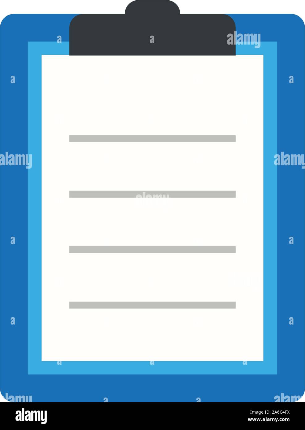 Icon clipboard checklist or document with checkmark with text in flat style Stock Vector