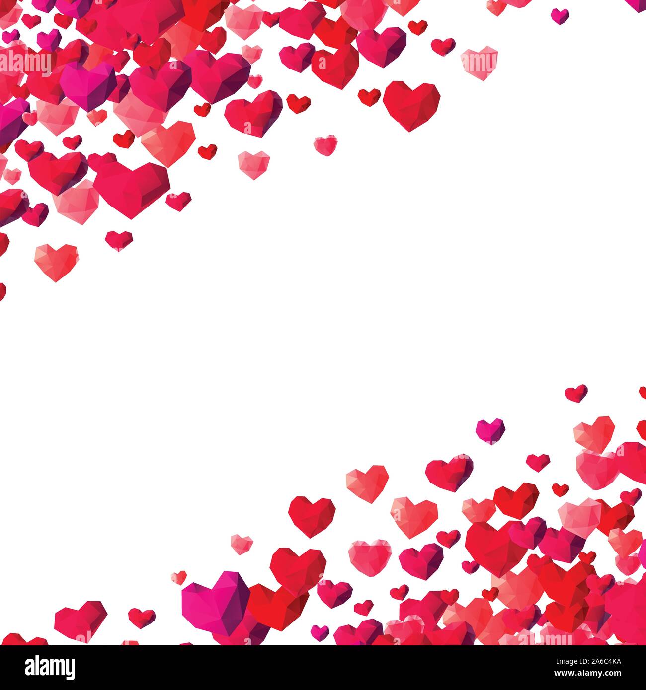 Valentines Day background with scattered triangle hearts Stock Vector ...
