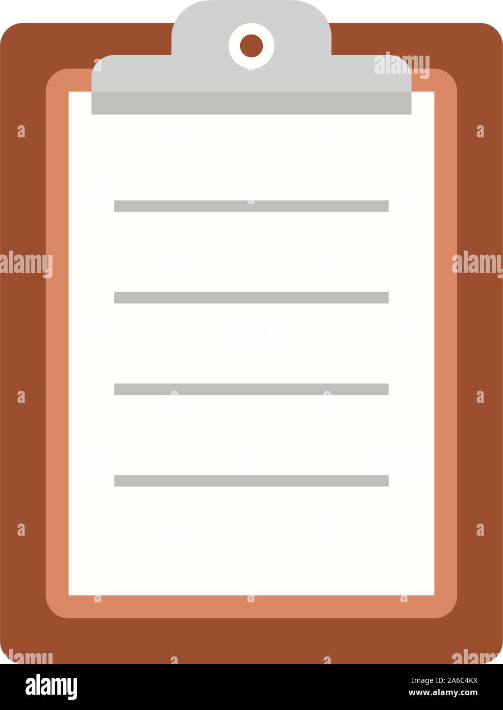 Icon clipboard checklist or document with checkmark with text in flat style Stock Vector