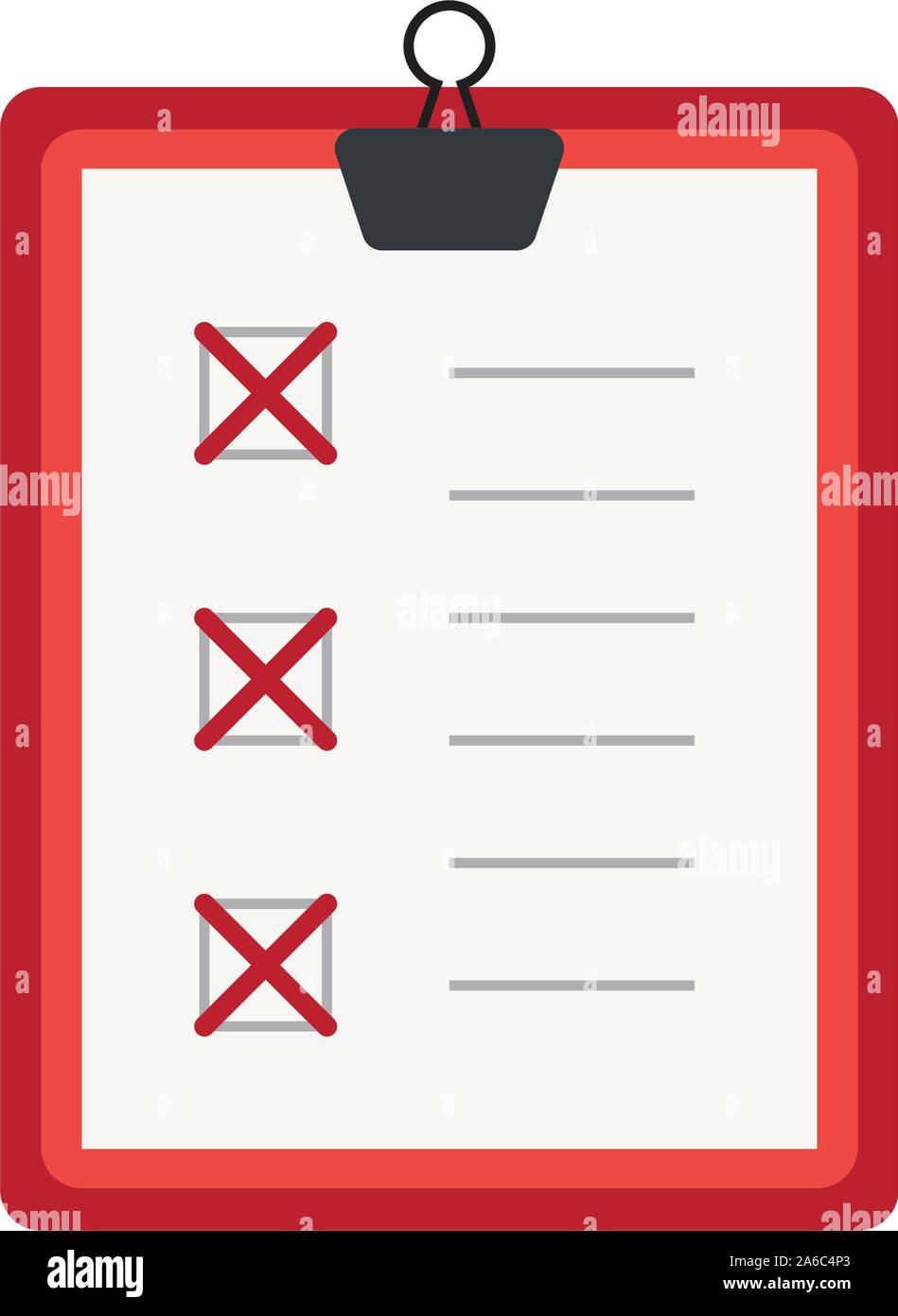 Icon clipboard checklist or document with checkmark with text in flat style Stock Vector