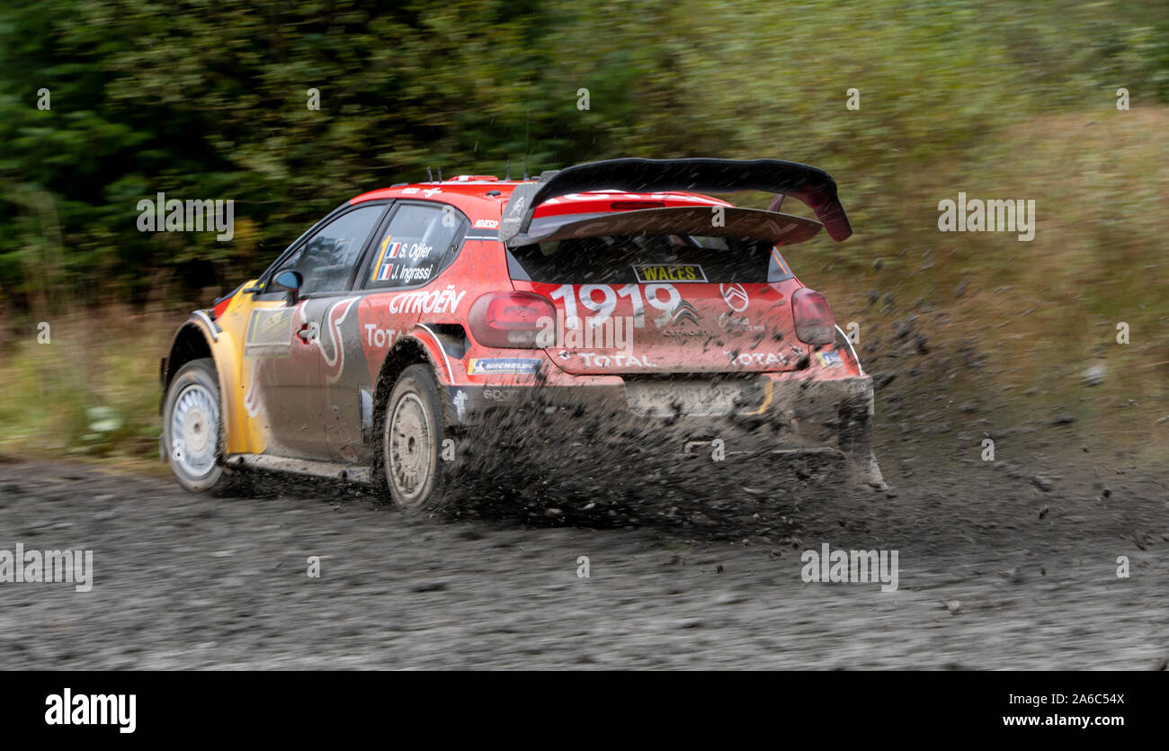 Car 1, Driver Sebastian Ogier, Co-Driver Julien Ingrassia,Wales Rally GB, Day Three, Brenig Forest Stage Stock Photo