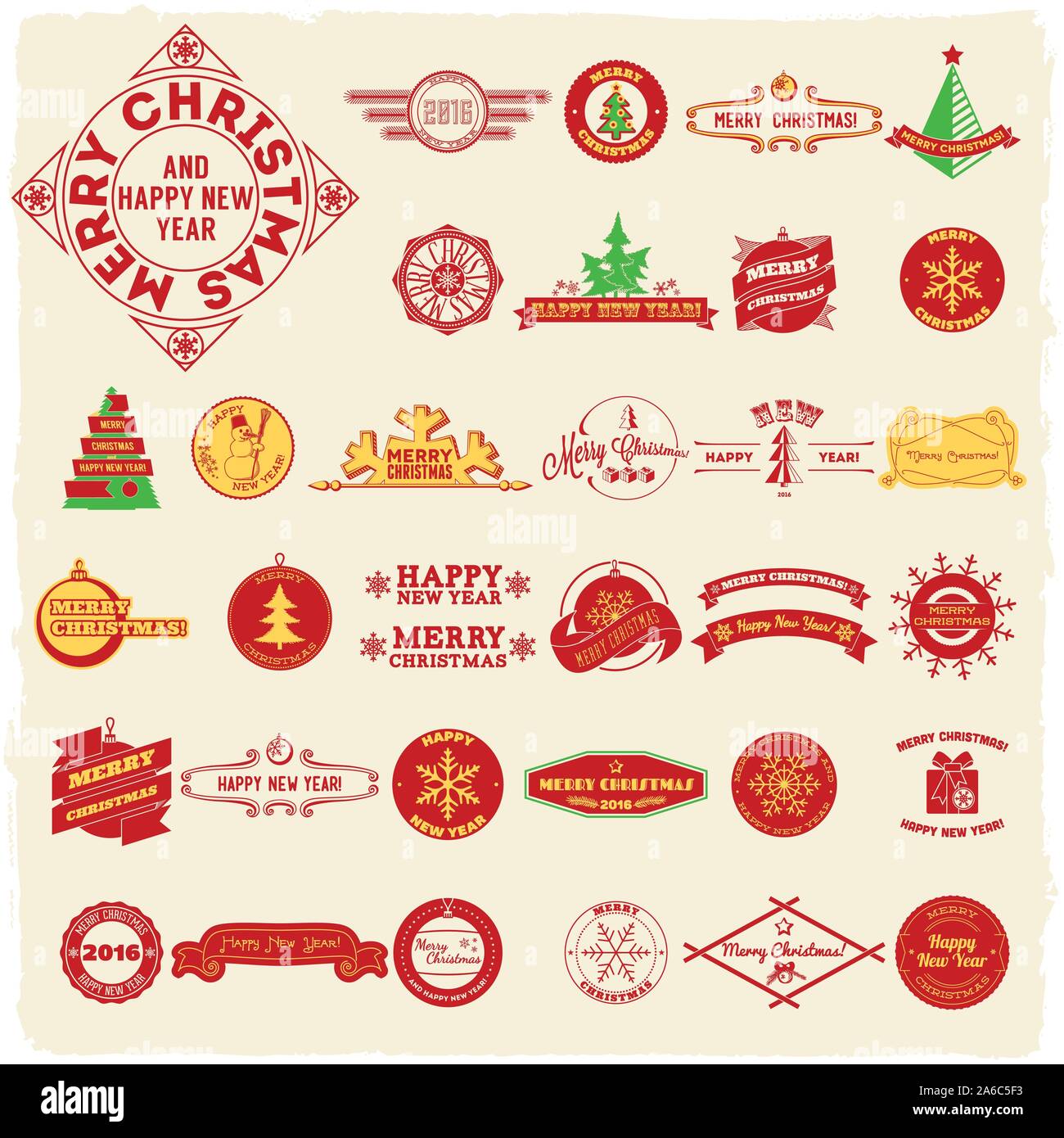 Big set of vintage Christmas labels Stock Vector Image &amp; Art - Alamy