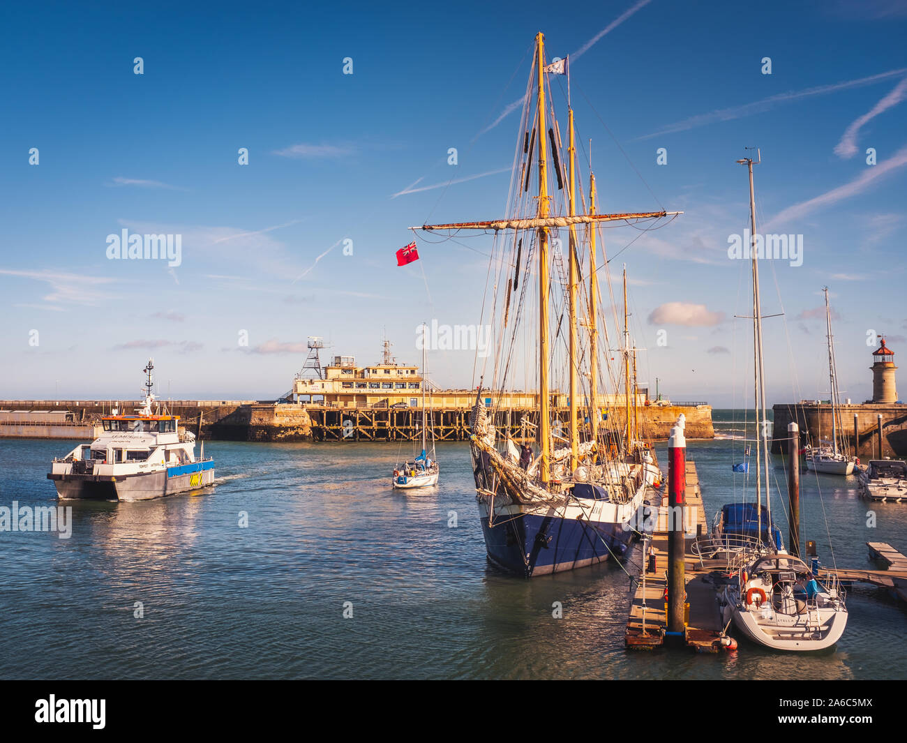 Harbour boat superyacht sailing hi-res stock photography and images - Alamy