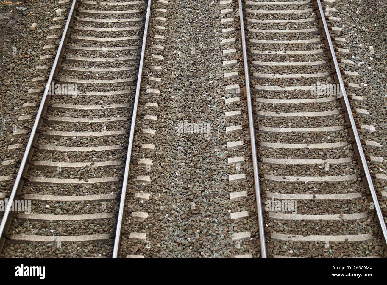train railroad track in the station in Bilbao city spain Stock Photo