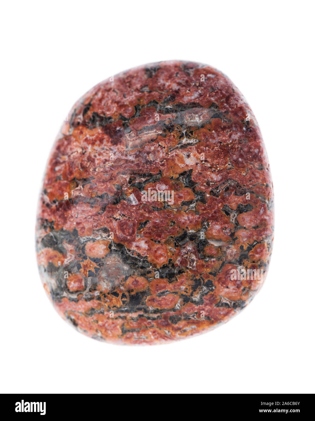 Minerals: Leopard jasper isolated on white background Stock Photo