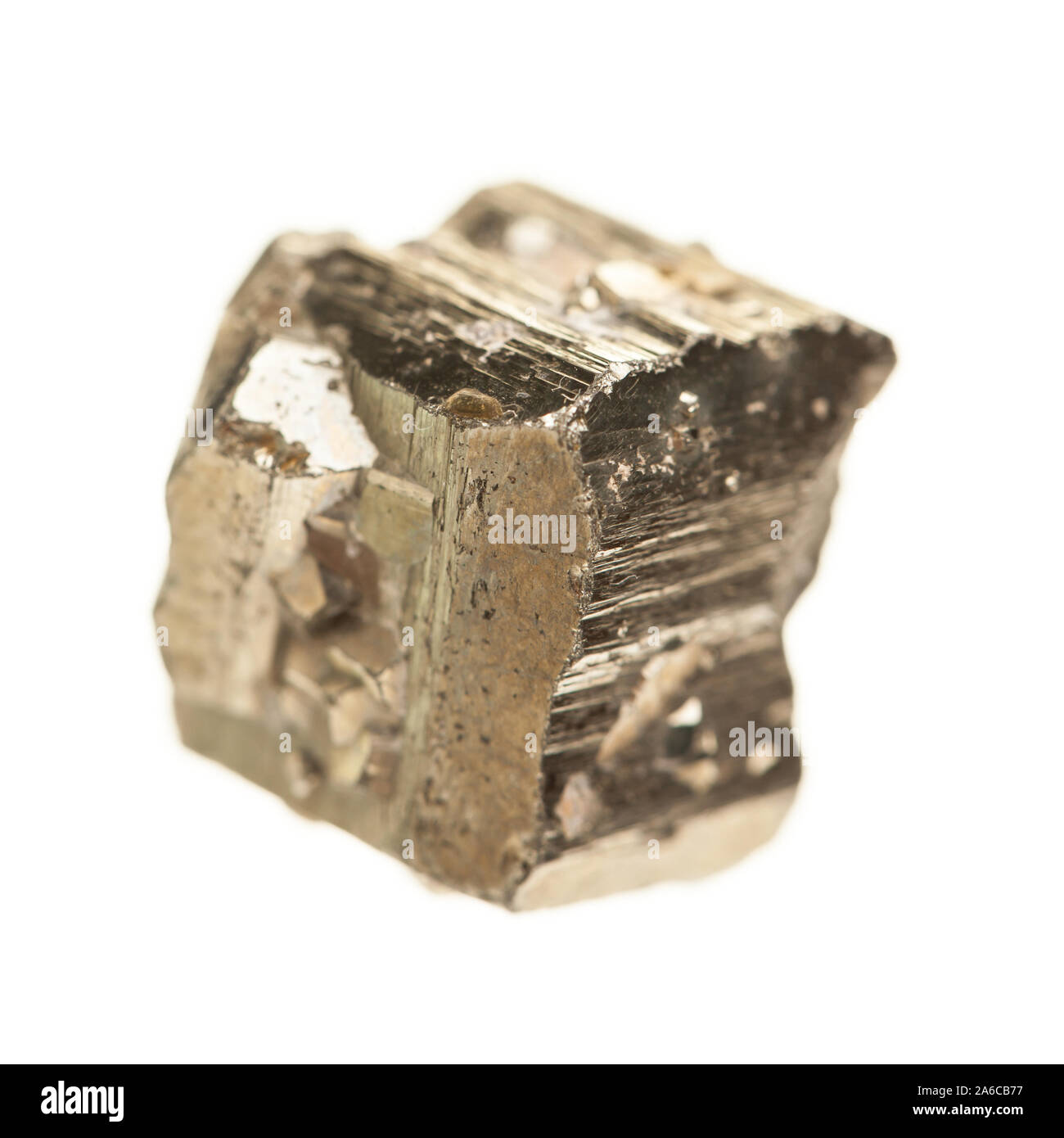 Minerals: Pyrite - cubes isolated on white background Stock Photo