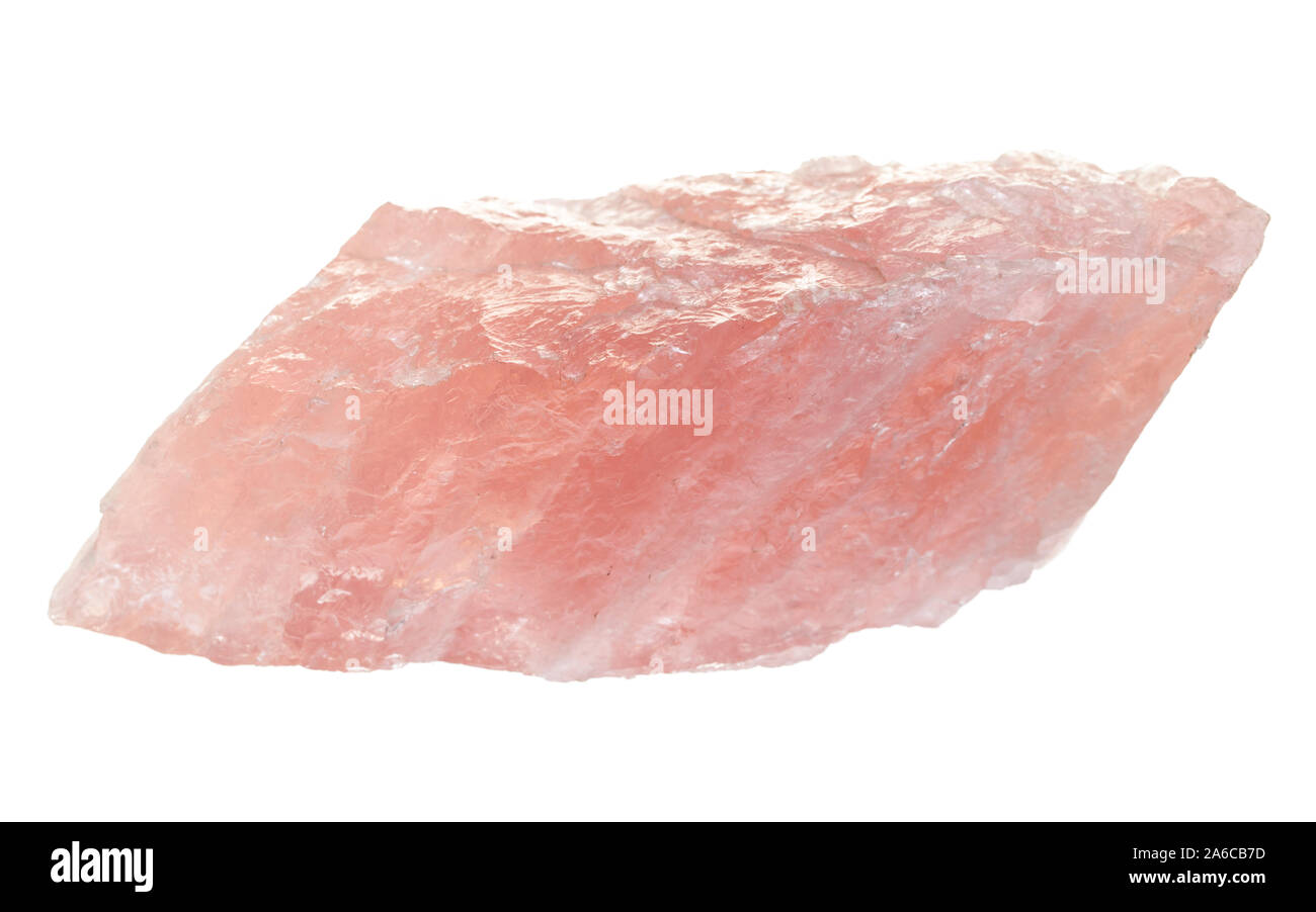 Minerals: rose quartz isolated on white background Stock Photo