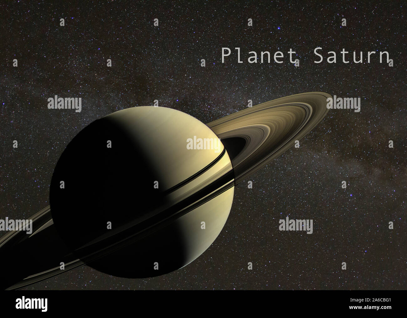 Milky Way Galaxy with planet Saturn. Saturn photo courtesy of NASA ...