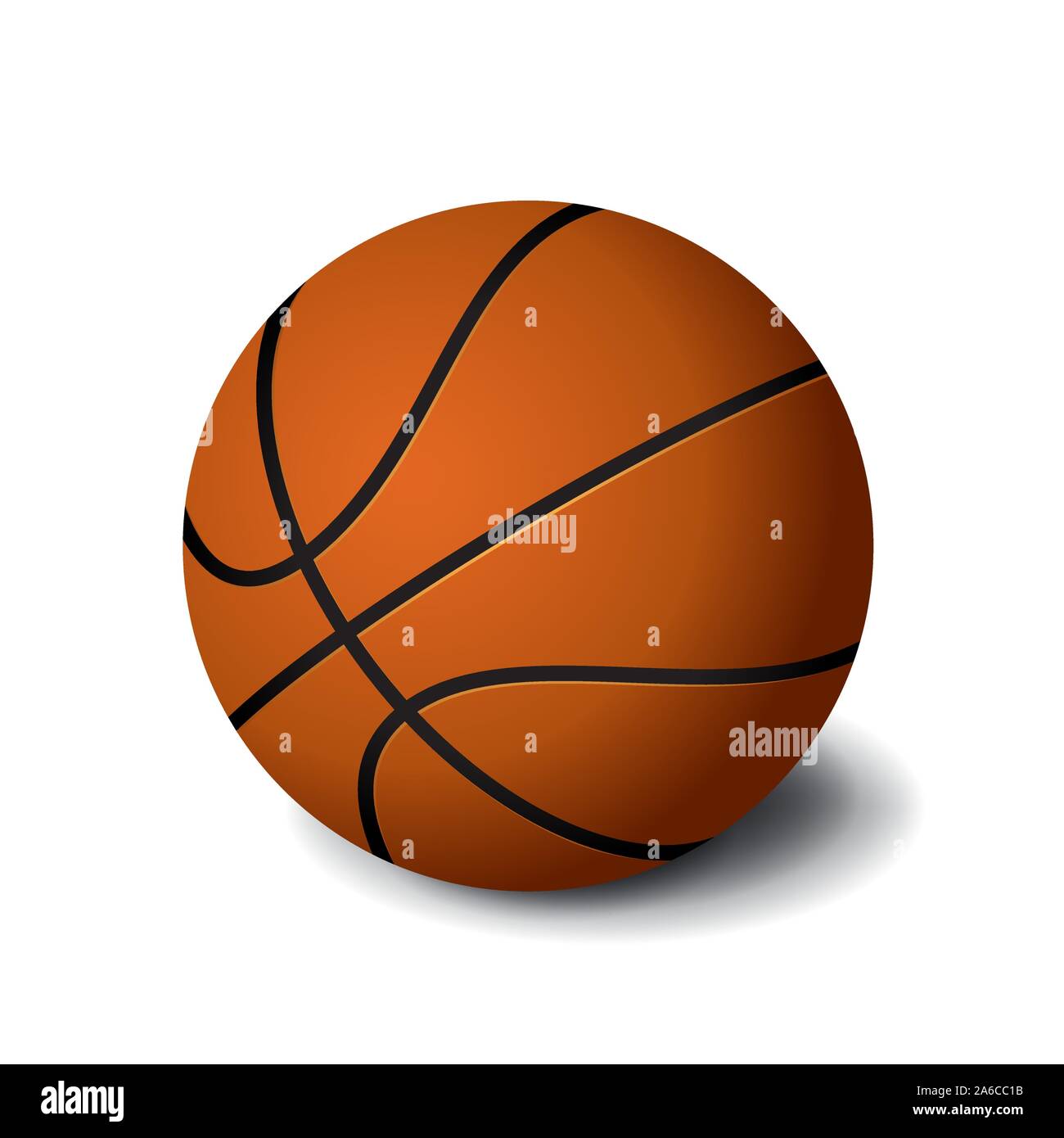 Orange basketball ball icon isolated on white background, sports