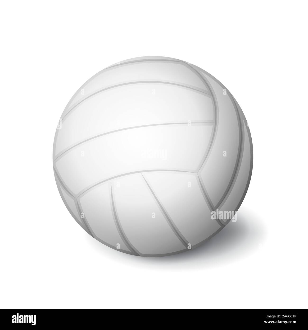 White volleyball ball icon isolated, sports equipment, vector illustration. Stock Vector