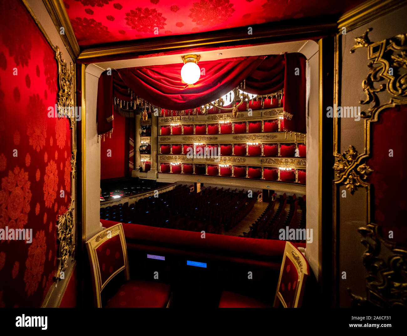 Interior of world famous La Scala (Teatro alla Scala, 1778) an opera