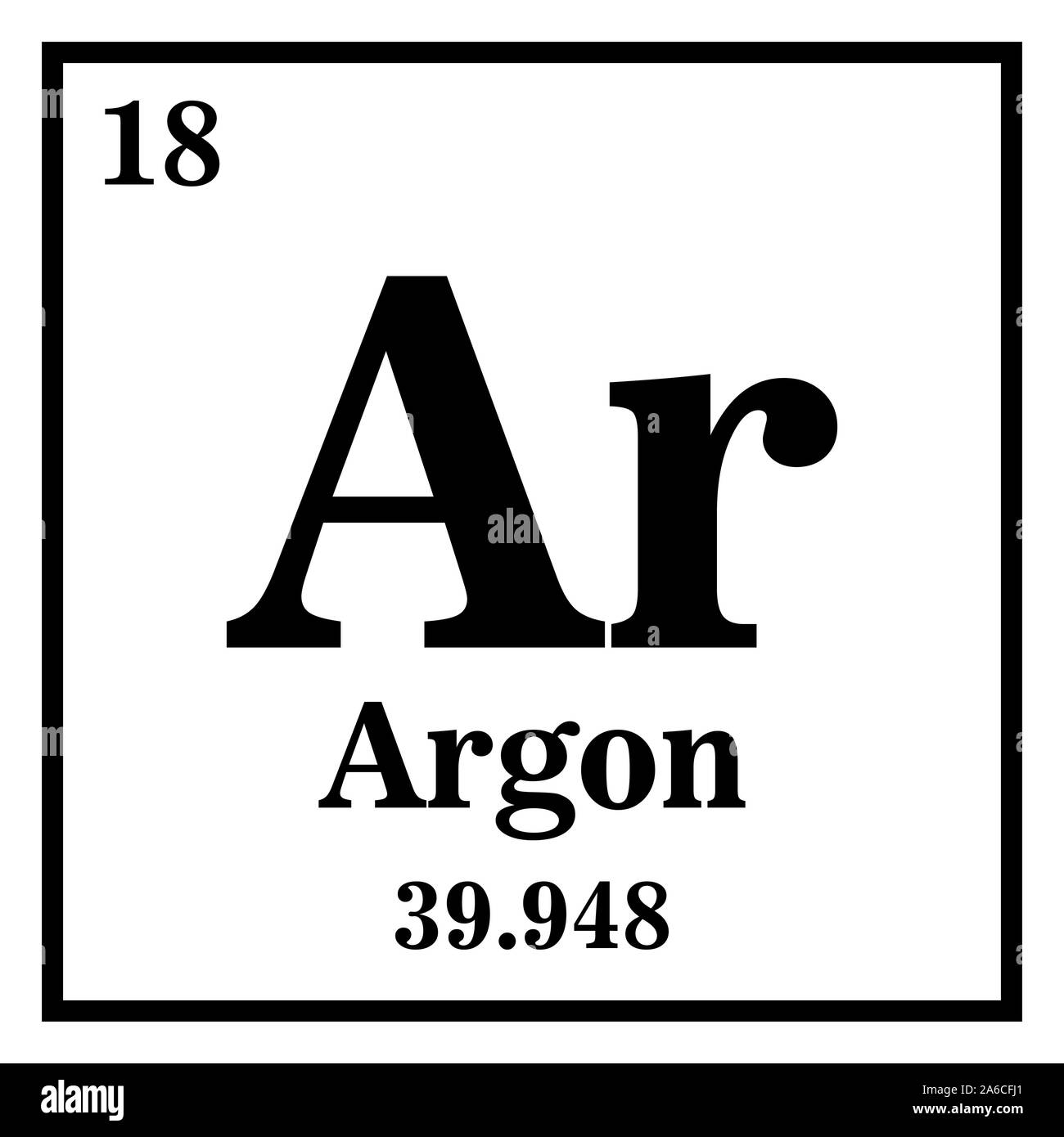 Argon Ar chemical element icon. The chemical element of the periodic table  27210218 Vector Art at Vecteezy