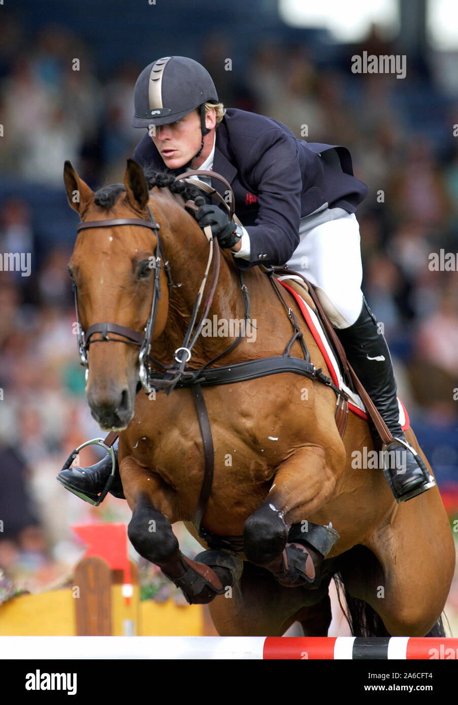 Aachen, Germany 23.8.2005, World Equestrian Games, CHIO ; Peder FREDRICSON  / SWE auf H&M Magic Bengtsson Stock Photo - Alamy