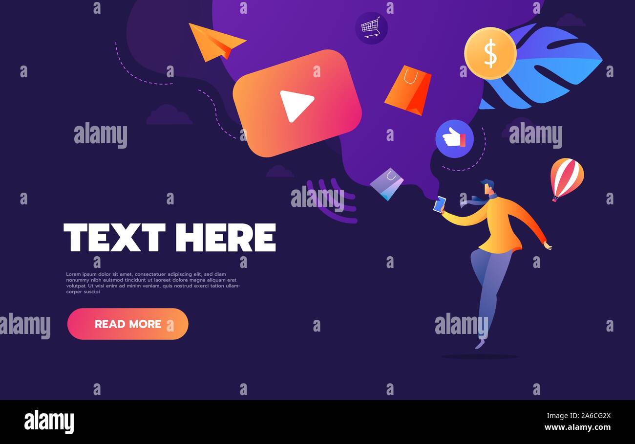 people streaming online video with their laptop, smartphone vector illustration concept, online tutorial video streaming can use for, landing page. Stock Vector