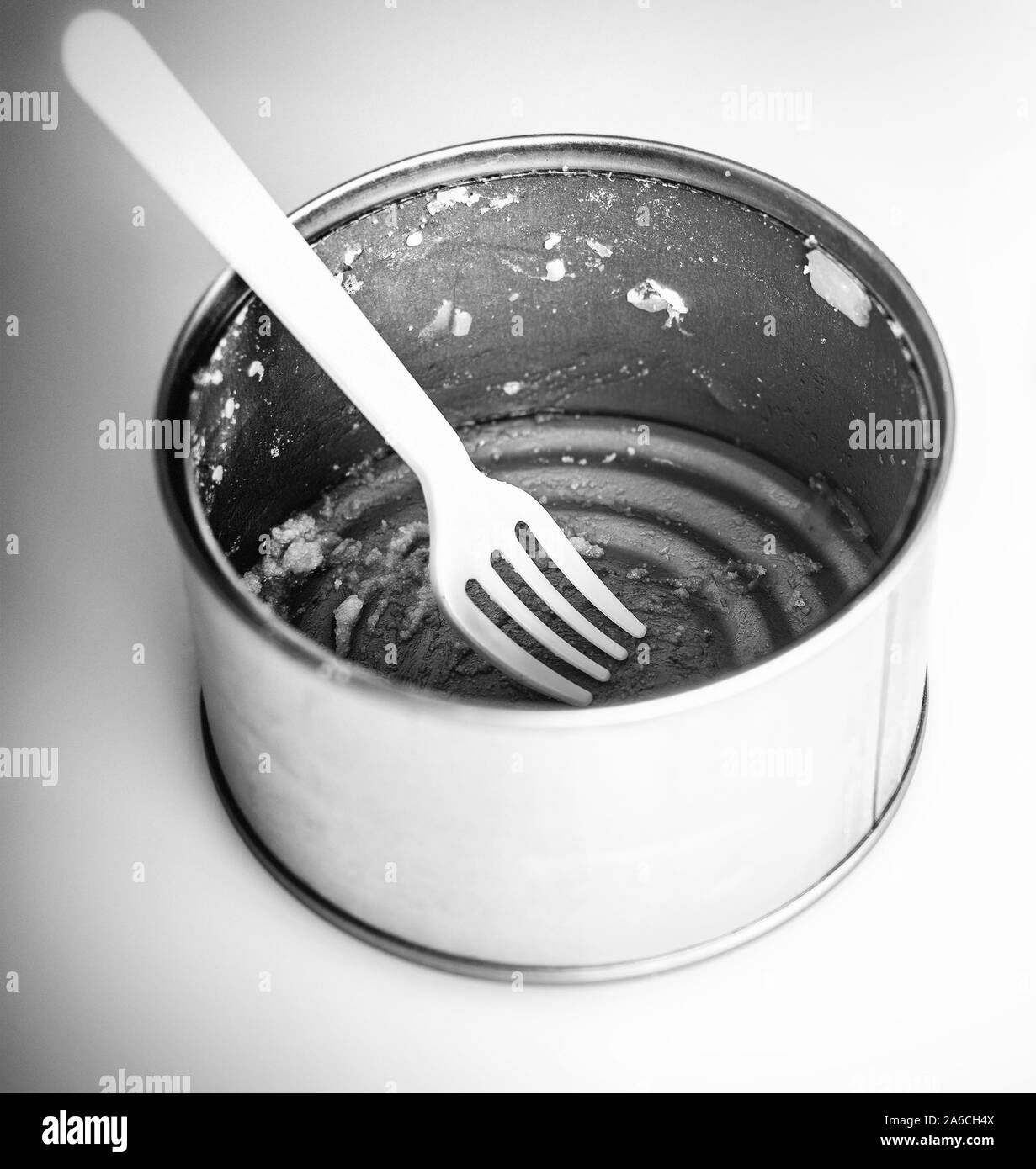 used tin can on white Stock Photo